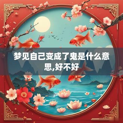 梦见自己变成了鬼是什么意思,好不好