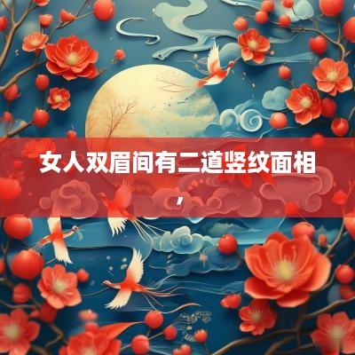 女人双眉间有二道竖纹面相，