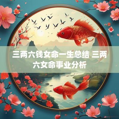 三两六钱女命一生总结 三两六女命事业分析