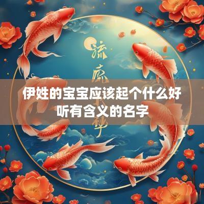 伊姓的宝宝应该起个什么好听有含义的名字