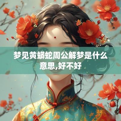 梦见黄蟒蛇周公解梦是什么意思,好不好
