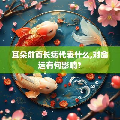 耳朵前面长痣代表什么,对命运有何影响？