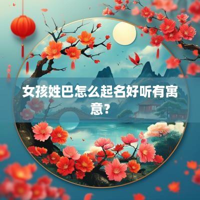 女孩姓巴怎么起名好听有寓意？