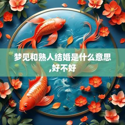 梦见和熟人结婚是什么意思,好不好