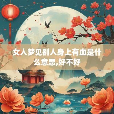 女人梦见别人身上有血是什么意思,好不好