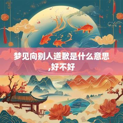 梦见向别人道歉是什么意思,好不好