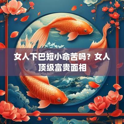 女人下巴短小命苦吗？女人顶级富贵面相