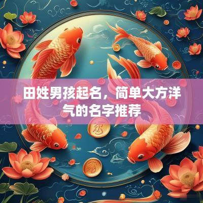 田姓男孩起名，简单大方洋气的名字推荐