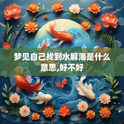 梦见自己找到水解渴是什么意思,好不好