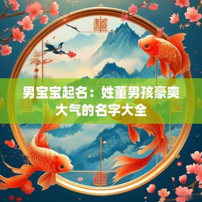 男宝宝起名：姓董男孩豪爽大气的名字大全