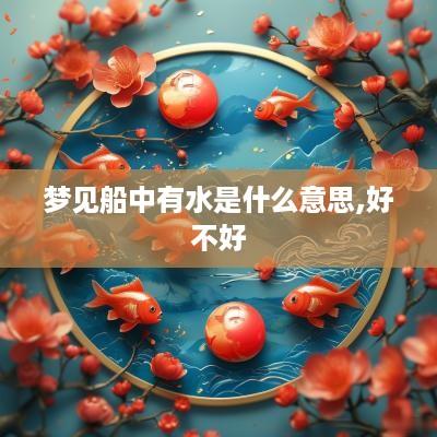 梦见船中有水是什么意思,好不好