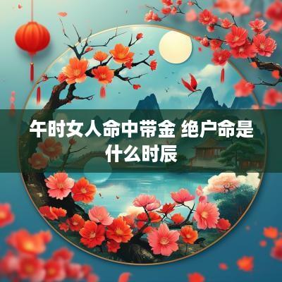 午时女人命中带金 绝户命是什么时辰