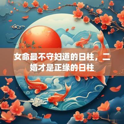 女命最不守妇道的日柱，二婚才是正缘的日柱