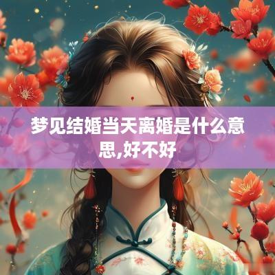 梦见结婚当天离婚是什么意思,好不好