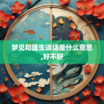 梦见和医生谈话是什么意思,好不好