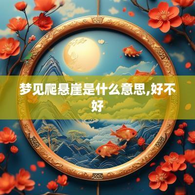 梦见爬悬崖是什么意思,好不好