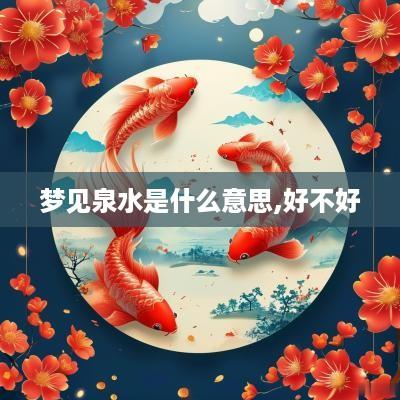 梦见泉水是什么意思,好不好