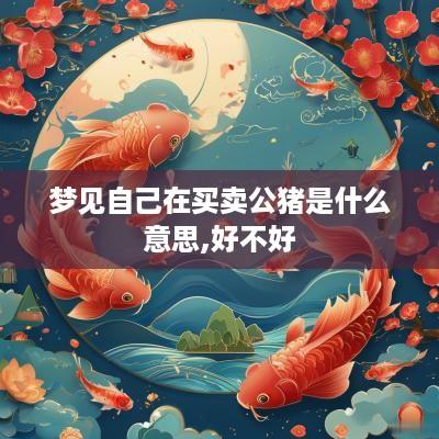 梦见自己在买卖公猪是什么意思,好不好