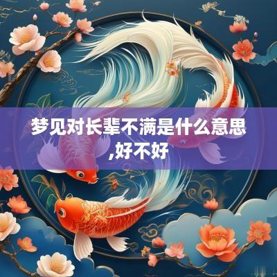 梦见对长辈不满是什么意思,好不好
