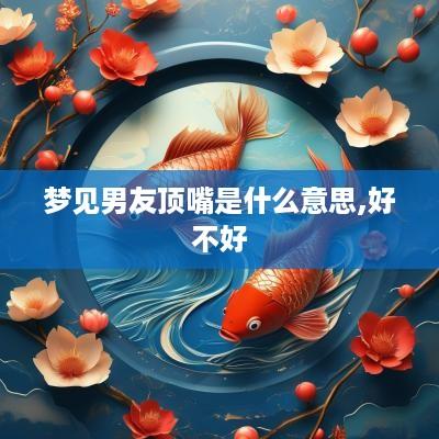 梦见男友顶嘴是什么意思,好不好