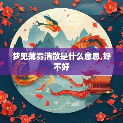 梦见薄雾消散是什么意思,好不好