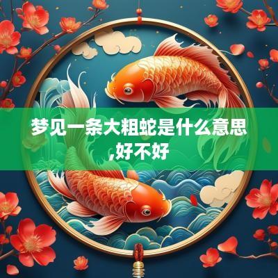 梦见一条大粗蛇是什么意思,好不好