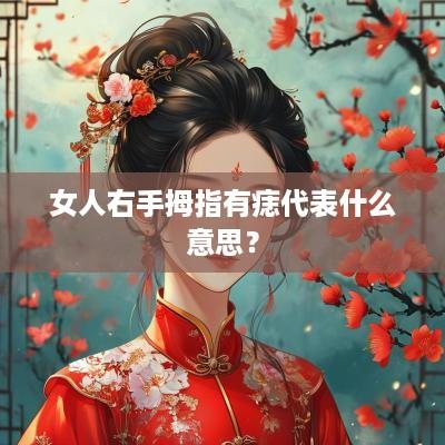女人右手拇指有痣代表什么意思？