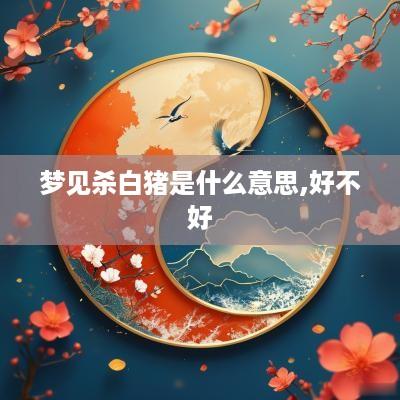 梦见杀白猪是什么意思,好不好