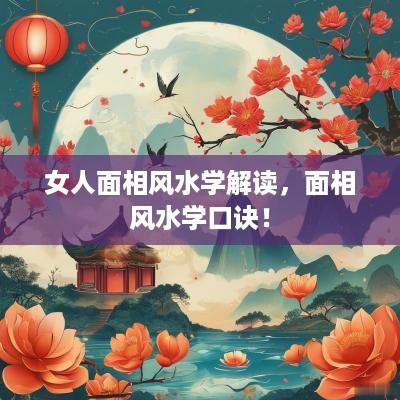 女人面相风水学解读，面相风水学口诀！