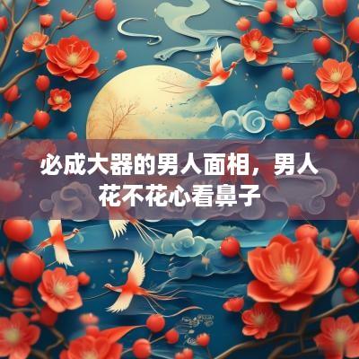 必成大器的男人面相，男人花不花心看鼻子