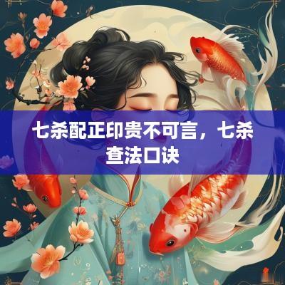七杀配正印贵不可言，七杀查法口诀