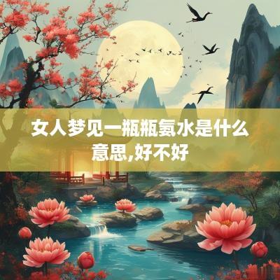 女人梦见一瓶瓶氨水是什么意思,好不好