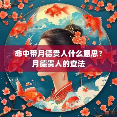 命中带月德贵人什么意思？月德贵人的查法