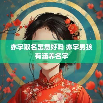亦字取名寓意好吗 亦字男孩有涵养名字