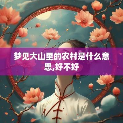 梦见大山里的农村是什么意思,好不好