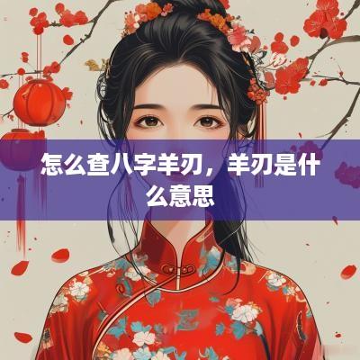 怎么查八字羊刃，羊刃是什么意思