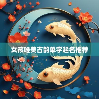 女孩唯美古韵单字起名推荐