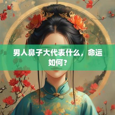 男人鼻子大代表什么，命运如何？