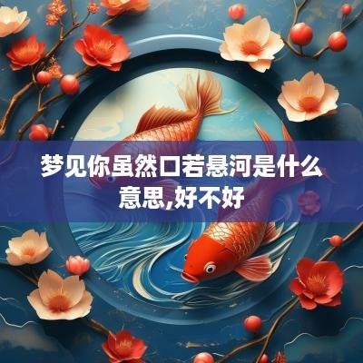 梦见你虽然口若悬河是什么意思,好不好