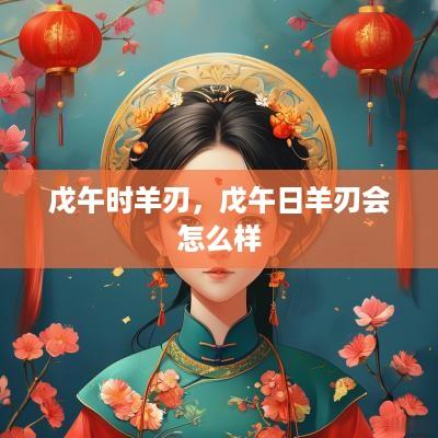 戊午时羊刃，戊午日羊刃会怎么样