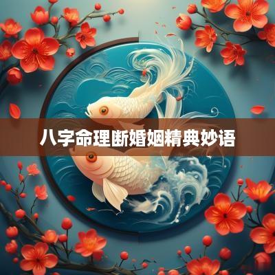 八字命理断婚姻精典妙语