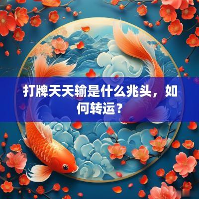 打牌天天输是什么兆头，如何转运？