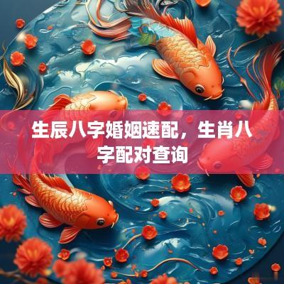 生辰八字婚姻速配，生肖八字配对查询