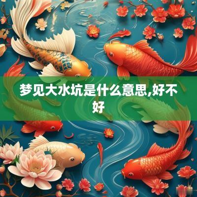 梦见大水坑是什么意思,好不好
