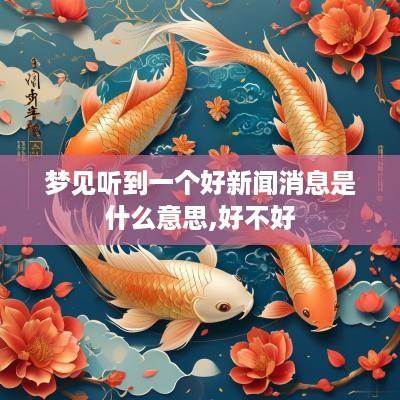 梦见听到一个好新闻消息是什么意思,好不好