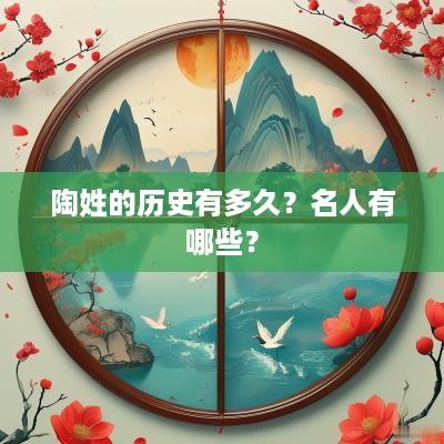 陶姓的历史有多久？名人有哪些？