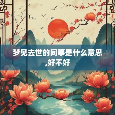 梦见去世的同事是什么意思,好不好