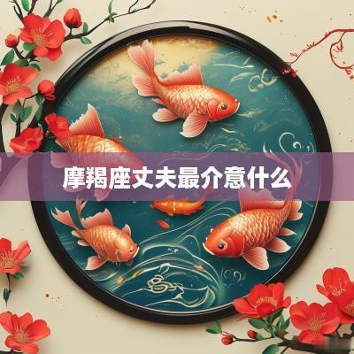 摩羯座丈夫最介意什么
