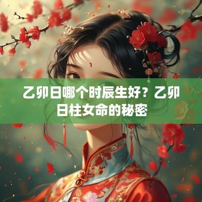 乙卯日哪个时辰生好？乙卯日柱女命的秘密