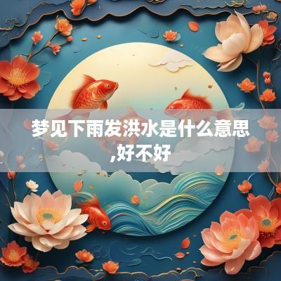 梦见下雨发洪水是什么意思,好不好